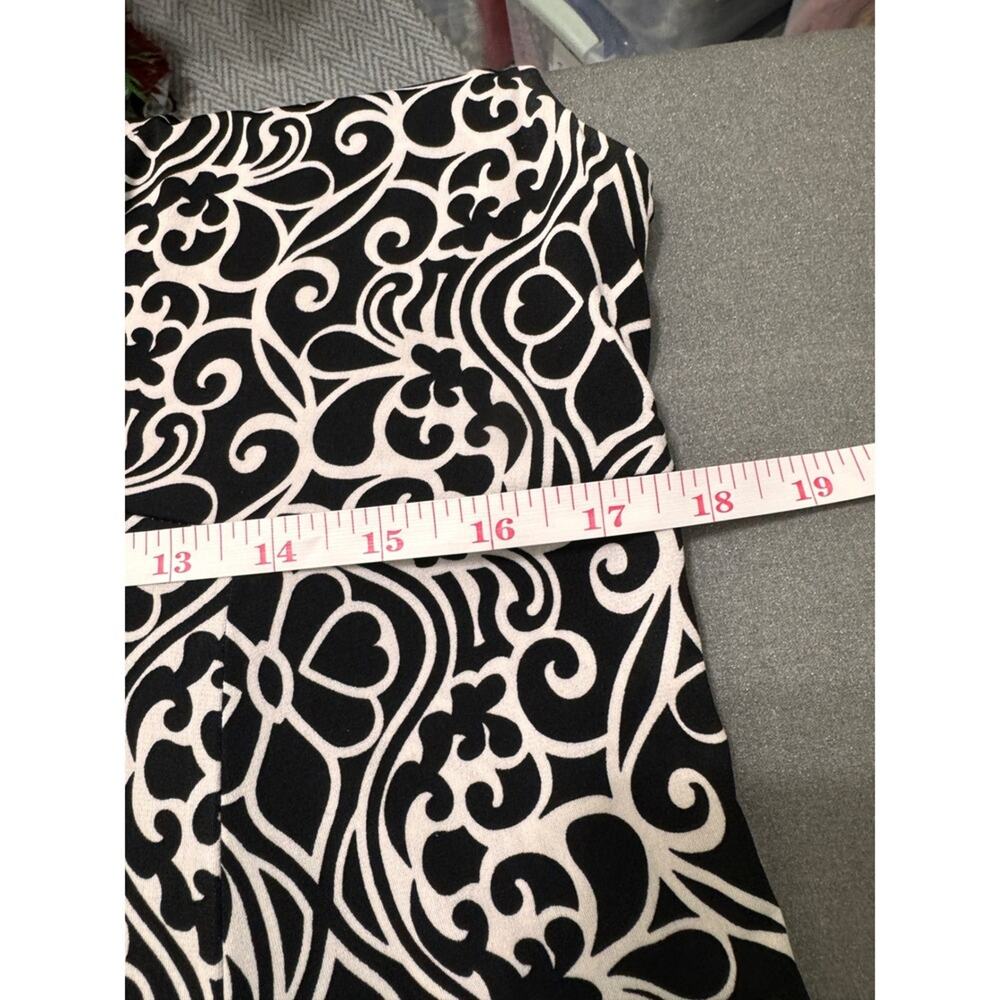 Glamour Black White Patterned Sleeveless Midi Dress Size 16 - Picture 10 of 11